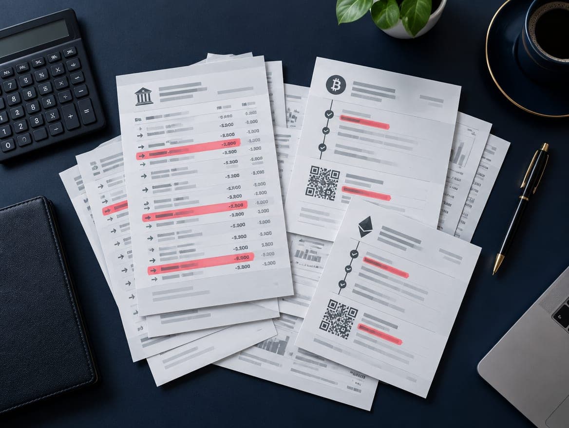 Deposit receipts highlighted in red
