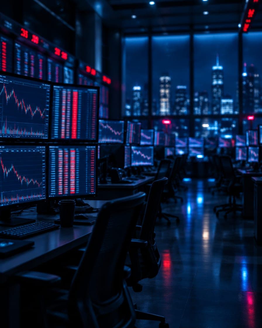 Trading floor monitors showing exchange order books